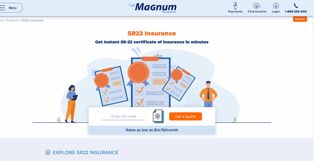 Seguros Magnum’s SR22 insurance offerings and our online quotation system.