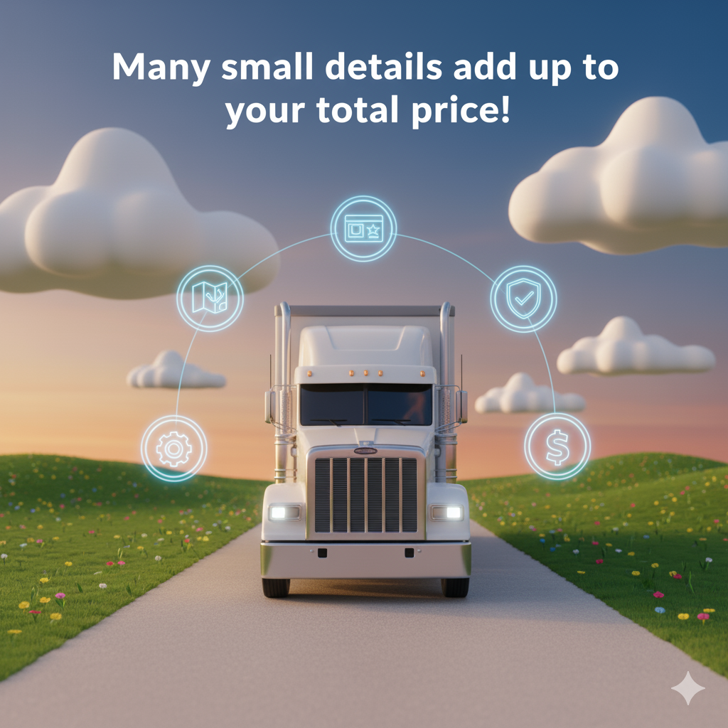 Semi truck on the road with different factors, overhead, that need to be considered when figuring out how much auto insurance you need